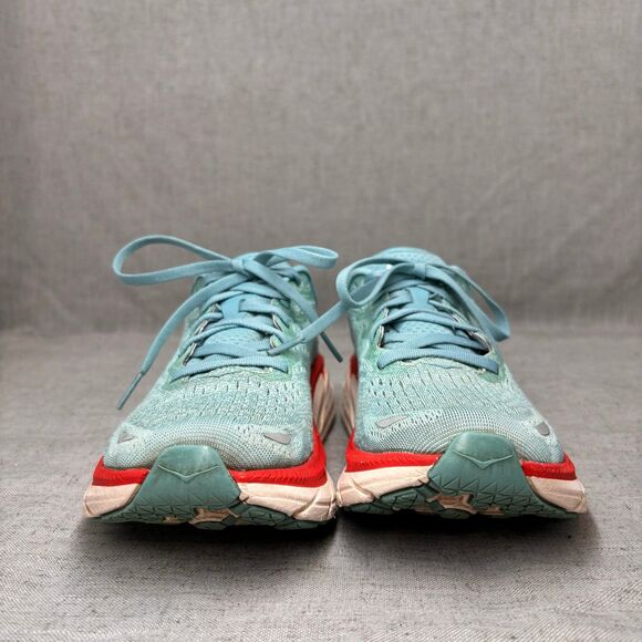 Hoka‎ One One Clifton 8 Shoes Blue & Red Mesh Running Lace Up Women's 7 - Picture 3 of 11